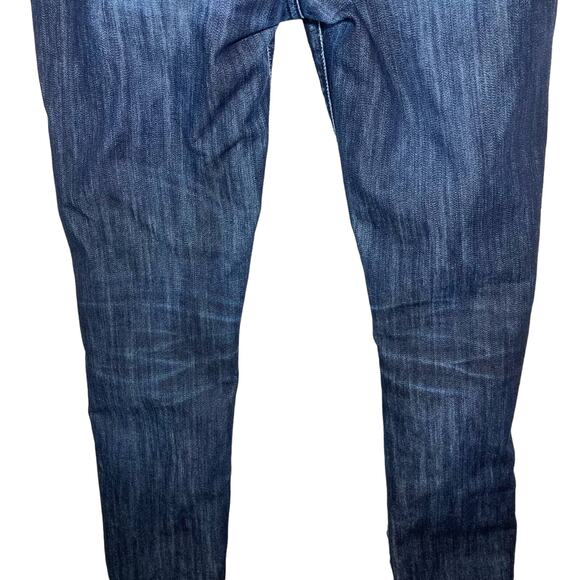 Paige Skyline Ankle Peg Skinny Jeans Ripped Knee Distressed Low Rise Dark Sz 28 - Picture 9 of 16